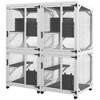 PawHut Catio Outdoor, Large Cat Enclosure, Wooden Kitten House, Elevated Design, with Wheels, Water-Resistant, Multi Platforms - 4 of 4