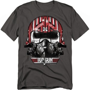 Top Gun Goose Helmet Adult T-Shirt Charcoal Small - 1 of 4