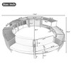 21.6"H Outdoor Spa Frame Patio Set with Storage Spaces and Mini Sofa, Beige/Gray, 4A -ModernLuxe - 3 of 4