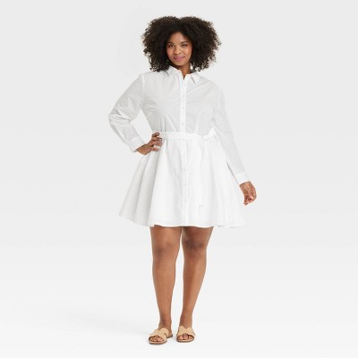 Women's Long Sleeve Mini Shirtdress - A New Day™