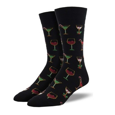 Novelty Socks 16.0" Christmas Cocktails Party Drink Socksmith  -  Socks