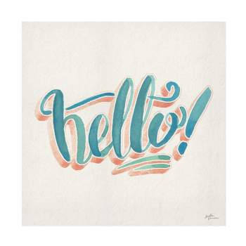 18" x 18" Janelle Penner 'Hello' Unframed Wall Canvas - Trademark Fine Art
