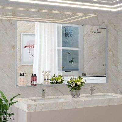 NicBex 36x24 Inch Modern Bathroom Mirror for Wall, Aluminum Framed Vanity Mirror, Hangs Horizontally or Vertically for Living Room Bedroom
