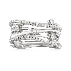 Ross-Simons 0.51 ct. t.w. Diamond Highway Ring in Sterling Silver - 1 of 4