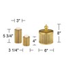 Kensington Hill Tomak Gold 3-Piece Pillar Candle Holder and Jar w/ Lid Set - 4 of 4