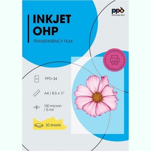 PPD Transparency Film (Overhead Projector Film) 8.5x11" 50 sheets for Inkjet Printers - 1 of 4