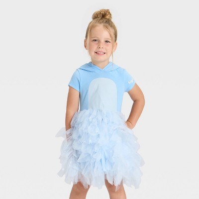 Toddler Girls' Bluey Halloween Costume Cosplay Tulle Dress - Blue