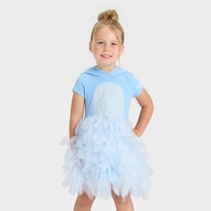 Toddler Girls' Bluey Halloween Costume Cosplay Tulle Dress - Blue - 1 of 4
