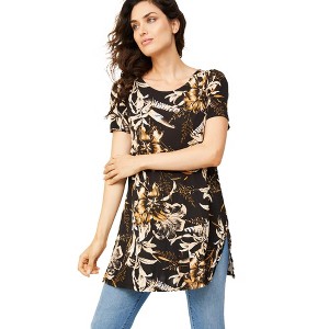 ellos Plus Size Side Slit A-Line Tunic - 1 of 3
