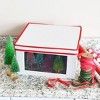 Household Essentials Large Holiday Storage Box Red: Canvas Decorative Gift Storage, 16"x16"x8.5" - 3 of 4