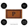 Evergreen Monogram Indoor Outdoor 100% Natural Coir Doormat 28" x 16" |  Letter  "P" - 2 of 4
