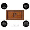 Evergreen Monogram Indoor Outdoor 100% Natural Coir Doormat 28" x 16" |  Letter  "P" - image 2 of 3