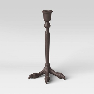 9" x 4.6" Aluminum Bird Leg Candle Holder Black - Threshold™