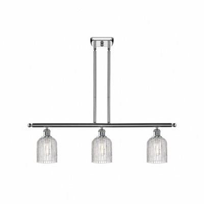 Bridal Veil - 3 Light Stem Hung Island In Art Deco Style-9.5 Inches Tall and 36 Inches Wide