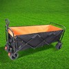 FURNIinspire Wheelbarrows And Lawn Carts Large Capacity Folding Cart, Lawn Cart For Picnic, Shopping, Black And Orange, 53“*21"*41" - 2 of 4