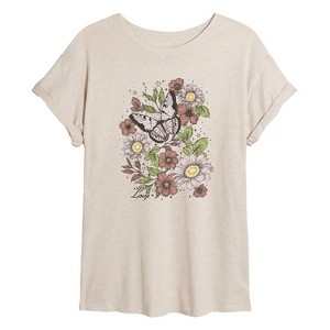 Women's - Instant Message - Butterfly Floral Love Oversized
