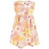 Hudson Baby Infant and Toddler Girls Cotton Dress and Cardigan Set, Peach Love And Flowers - 4 of 4