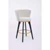 PAGED 26" Counter Height Bar Stools (Set of 2), 360°Swivel Upholstered Barstools with Backs & Metal Legs, Velvet Fabric with Gold Footrests - 3 of 4