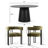 7-Piece Round Dining Table Set with 6 Upholstered Chenille Chairs, 52” Modern Pedestal Table with Metal Leg Dining Chairs for Kitchen-Maison Boucle - 3 of 4