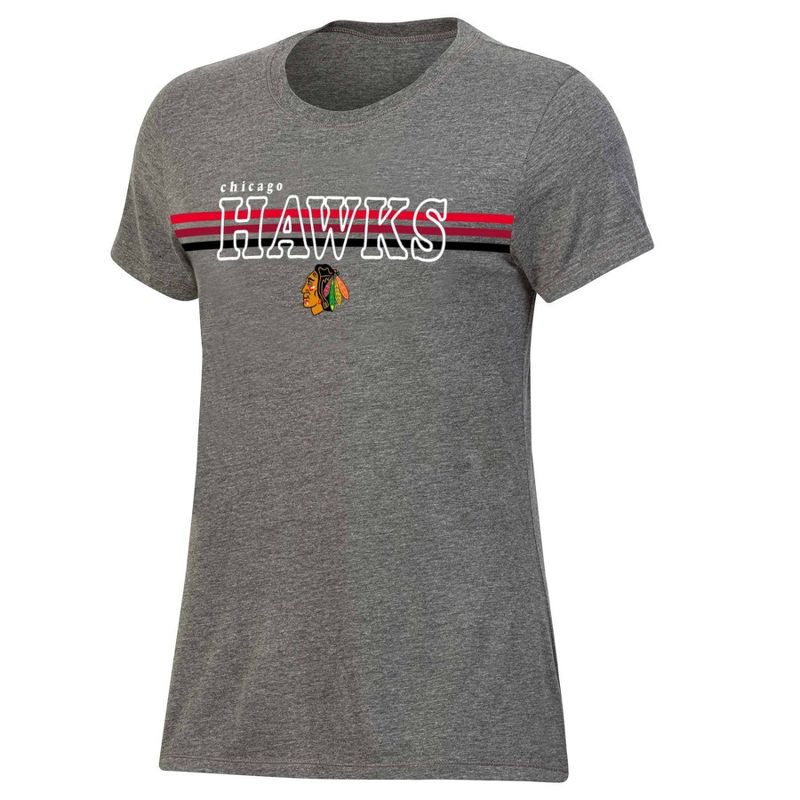 NHL Chicago Blackhawks Women&#39;s Gray Short Sleeve Vintage T-Shirt, 1 of 4