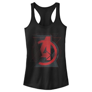 Juniors Womens Marvel Black Widow Avenger Logo Racerback Tank Top - 1 of 4