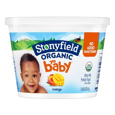 Stonyfield Organic YoBaby Whole Milk Baby Yogurt Tub Mango - 16oz