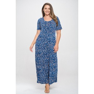 WEST K Women's Jana Plus Size Short Sleeve Knit Jumpsuit - 1 of 4