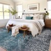 Washable Rugs Non Slip - Modern Semi-Circle Floral Carpet for Living Room & Bedroom - 2 of 4
