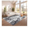 Blue-2*6 feet  Faux Wool Modern Abstract Area Rug Machine Washable Non Slip Non Shedding Stain Resistant Low Pile Ultra Soft&Thin Pet Friendly Perfec - 3 of 4