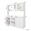 Kate Cabinet With Microwave Shelf,Kitchen And Dining Cabinet With 4 Doors,4 Shelves And 4 Drawers,Food Pantry -Maison Boucle - 4 of 4