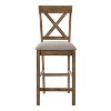 Brown Weathered Oak Cross Back Counter Stools Set of 2 - 2 of 4