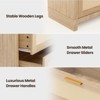 8-Drawers Rattan Dresser, Wooden Dresser Chest of Drawers, Bedside Table for Bedroom Hallway Living Room - 4 of 4