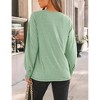 Women's Long - Sleeve Blouse with Pleated Round Neck, Stylish and Comfortable Top for Casual and Office Wear - 4 of 4