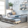 PAGED Twin Daybed Modern Wooden Bed Frame Simple Sofa Bed with 3 Storage Drawers and Trundle for Bedroom, Living - 2 of 4