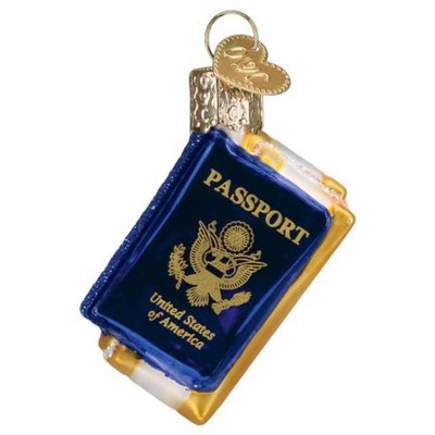 Old World Christmas 2.5 Inch Mini Passport Ornament Travel Vacation Tree Ornaments