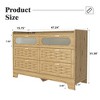 SKRAN Modern Farmhouse Cabinets, Wood Dressers & Pantry Units, Storage Cabinet for Home, Bedroom, Living Room & Home Office, Wood color - 3 of 4