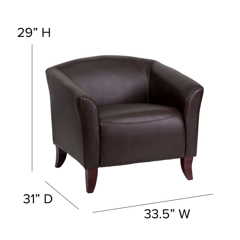 Flash Furniture HERCULES Imperial Series LeatherSoft Chair with Cherry Wood Feet, 4 of 9