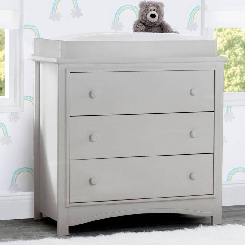 Delta Children Perry 3 Drawer Dresser with Changing Top and Interlocking Drawers - Moonstruck Gray, 3 of 17