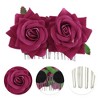 Unique Bargains Women's Portable Simulated Flowers Hair Clip Comb 1 Pc - 3 of 4