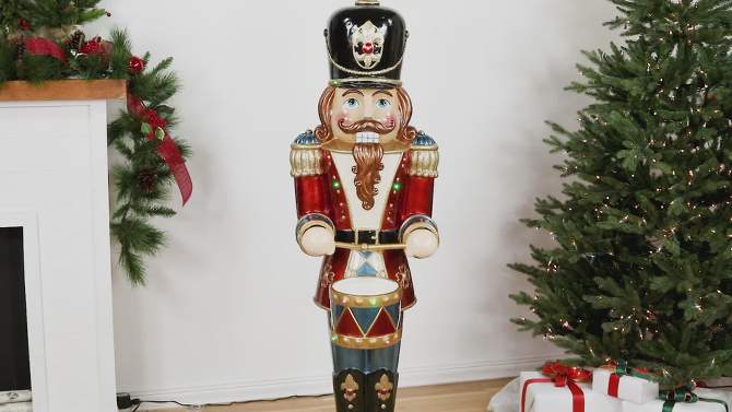 Northlight 60.5" Red and Black LED Animated Musical Drumming Christmas Nutcracker, 2 of 5, play video