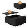 WOWLIVE Lift Top Coffee Table with Hidden Storage,Wooden Square cocktail table for Living Room - 3 of 4