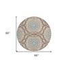 Khaki Brown And Taupe Floral Medallion Washable Indoor Outdoor Area Rug - 3 of 4