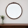 HomeRoots 30" Brown Crowned Top Antiqued Glass Framed Accent Mirror - 2 of 4