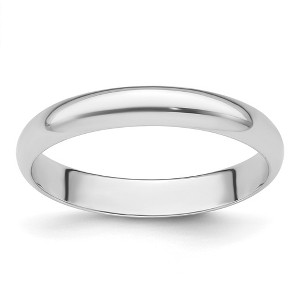 Black Bow Jewelry 3mm to 8mm Platinum Light Weight Half Round Standard Fit Band - 1 of 4