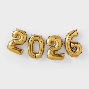 New Year's Eve '2026' Gold Foil Balloon Banner - Spritz™ - 1 of 4