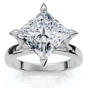 Pompeii3 Certified 3Ct Princess Cut Diamond Solitaire Engagement Ring 14k or Pt Lab Created - 1 of 4