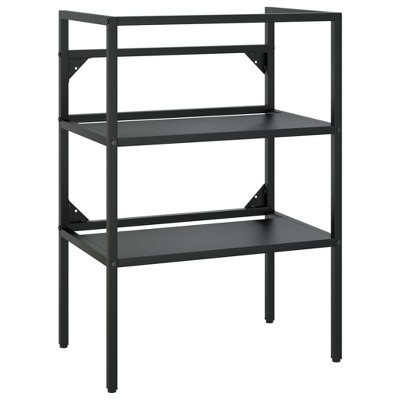 VidaXL Bathroom Washbasin Frame Black 23.2 in. x 15 in. x 32.7 in. Iron