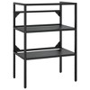VidaXL Bathroom Washbasin Frame Black 23.2 in. x 15 in. x 32.7 in. Iron - 2 of 4