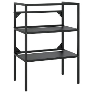 VidaXL Bathroom Washbasin Frame Black 23.2 in. x 15 in. x 32.7 in. Iron - 1 of 4