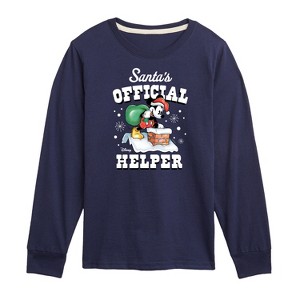 Boys' - Disney - Mickey Mouse Santas Official Helper Christmas Long Sleeve Graphic T-Shirt - 1 of 4